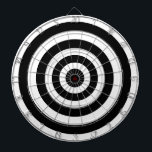 Cible De Fléchettes Art Abstrait avec cercles en noir et blanc<br><div class="desc">Art Abstrait aux formes géométriques circulaires en noir et blanc.</div>
