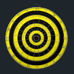 Cible De Fléchettes Art Abstrait avec cercles en noir et jaune<br><div class="desc">Art Abstrait aux formes géométriques circulaires en noir et jaune.</div>