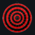 Cible De Fléchettes Art Abstrait avec cercles en noir et rouge<br><div class="desc">Art Abstrait aux formes géométriques circulaires en noir et rouge.</div>