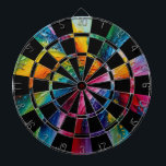 Cible De Fléchettes Art Abstrait coloré<br><div class="desc">Que les jeux commencent ! Ce tableau de bord artistique chic et coloré est parfait pour une salle de jeux et un dortoir universitaire.</div>