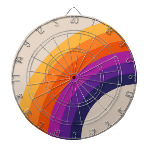 Cible De Fléchettes Art arc-en-ciel de style rétro coloré