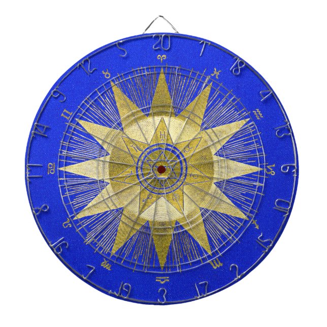 Cible De Fléchettes Art d'astrologie de la gerbe solaire dorée mystiqu (Devant)
