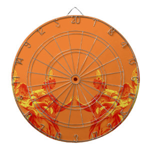 Cible De Fléchettes Art numérique de couleur orange avec sculptures