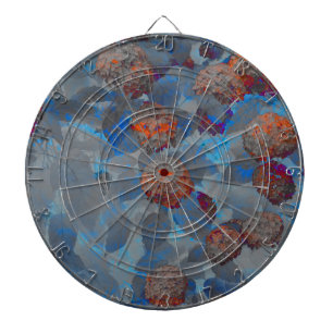 Cible De Fléchettes Art numérique motif de fleurs de couleur orange bl