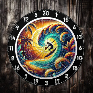 Cible De Fléchettes Artwork de surfer Sunset Wave