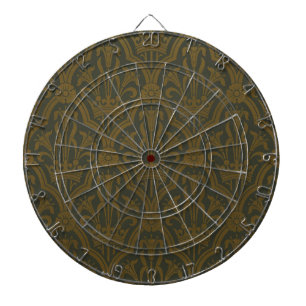 Cible De Fléchettes Audsley Or Vintage Gold Lily Couronne Vert Damassé