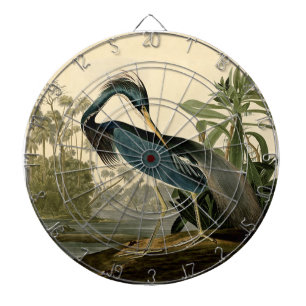 Cible De Fléchettes Audubon Héron de Louisiane Oiseaux Amérique Art