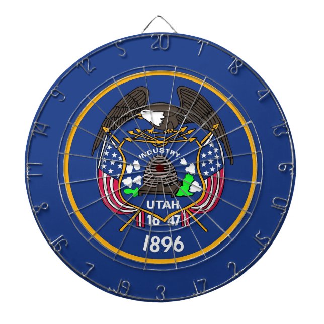 Cible de fléchettes avec drapeau de l'Utah, États- (Devant)
