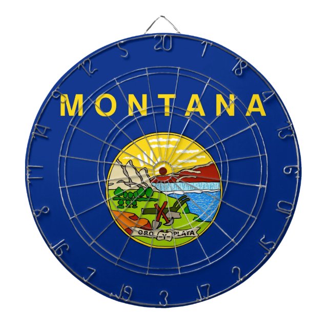 Cible de fléchettes avec drapeau du Montana, États (Devant)