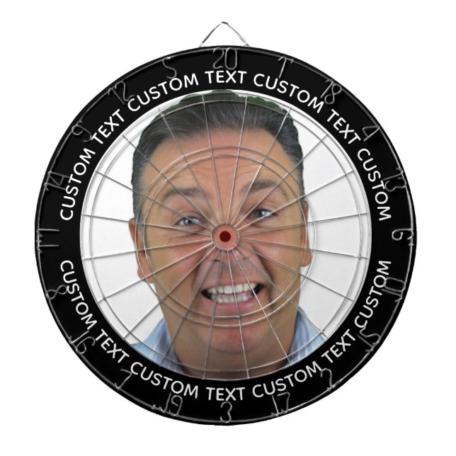 Cible de fléchettes avec photo personnalisée et te (Devant)