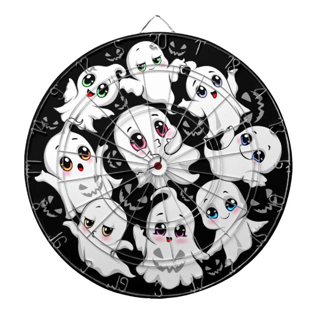 Cible De Fléchettes Baby Ghosts Éffrayant mignon Halloween humeur (Devant)