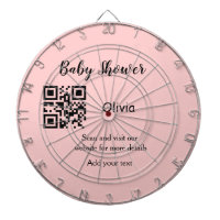 Baby shower rose simple q r code ajouter le texte 