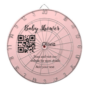 Cible De Fléchettes Baby shower rose simple q r code ajouter le texte