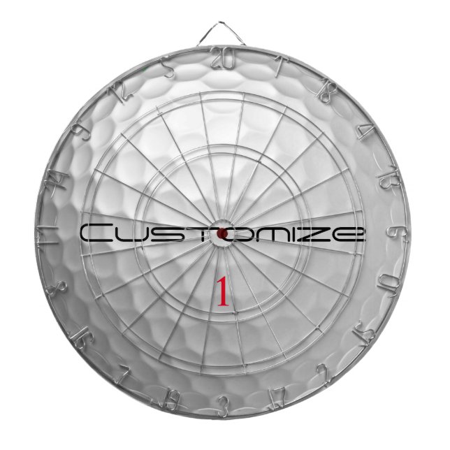 Cible De Fléchettes Balle de golf blanche texturée avec nom et numéro  (Devant)