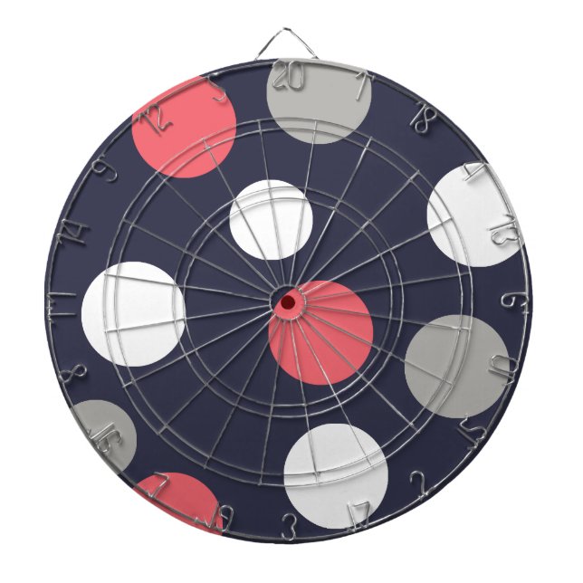 Cible De Fléchettes Balls Cercles Motif gris blanc corail rose (Devant)