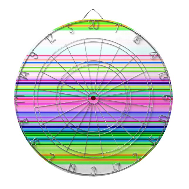 Cible De Fléchettes Bandes néon colorées chaudes (Devant)
