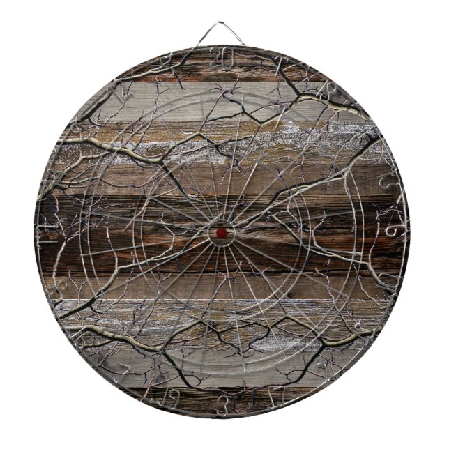 Cible De Fléchettes Barne Branches rustiques en bois (Devant)
