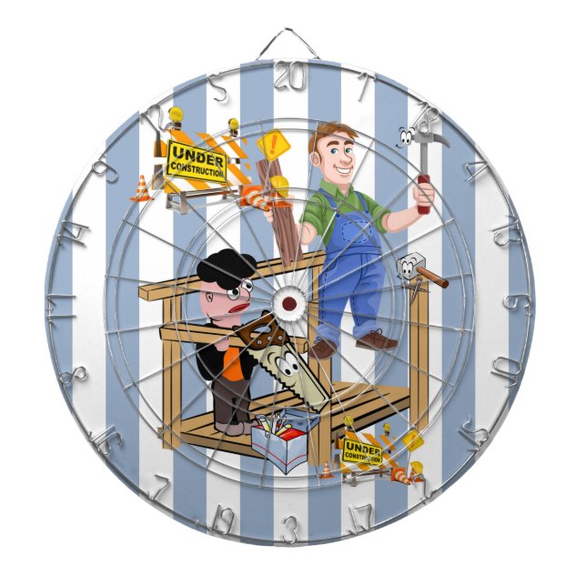 Cible De Fléchettes Barre Bleue & Bleue En Construction (Devant)