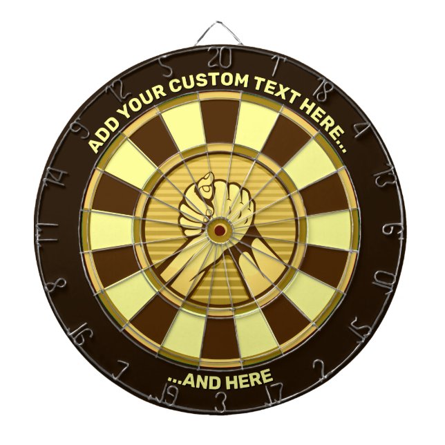Cible De Fléchettes Barre de poignet Gold Dartboard avec texte personn (Devant)