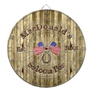 Cible De Fléchettes Barre de salle occidentale américaine rustique