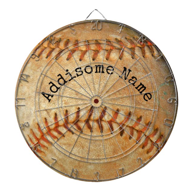 Cible De Fléchettes Baseball vintage personnalisé avec monogramme (Devant)