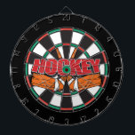 Cible De Fléchettes Bâtons de hockey<br><div class="desc">Les cadeaux impressionnants d'hockey avec deux vieux bâtons de hockey en bois ont croisé avec le grand texte rouge d'HOCKEY à travers eux ! Cadeaux contagieux grands,  chemises audacieux et d'oeil d'hockey et pour des joueurs de hockey,  des entraîneurs,  la famille et des fans !</div>