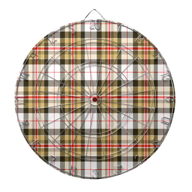 Cible De Fléchettes Beau Tan Tartan Plaid (Devant)