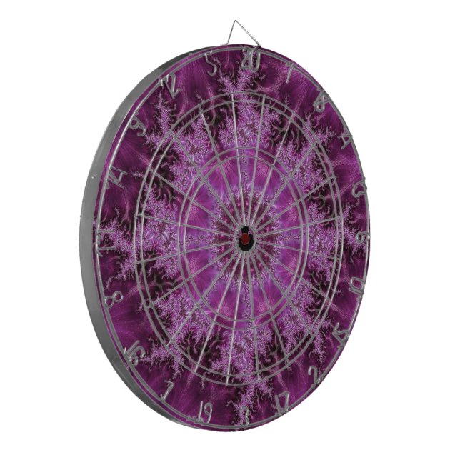 Cible De Fléchettes Beau violet brillant Mandlebrot Fractal Art (Devant gauche)