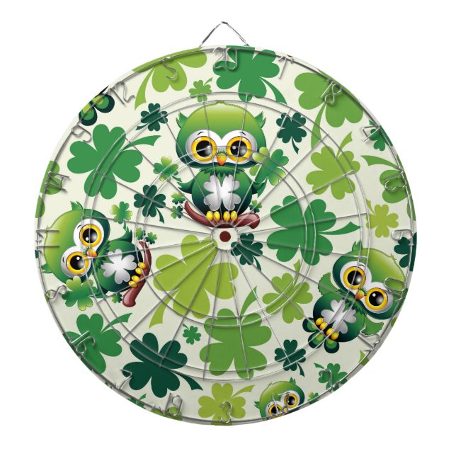 Cible De Fléchettes Bébé Hibou Mignon St Patrick Dessin Animé (Devant)