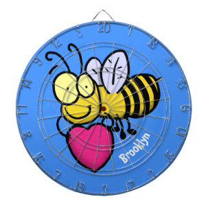 Cible De Fléchettes Belle abeille drôle avec dessin animé du coeur