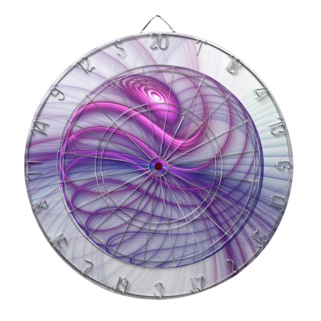 Cible De Fléchettes Belle Swing Moderne Art Fractal Abstrait Rose (Devant)