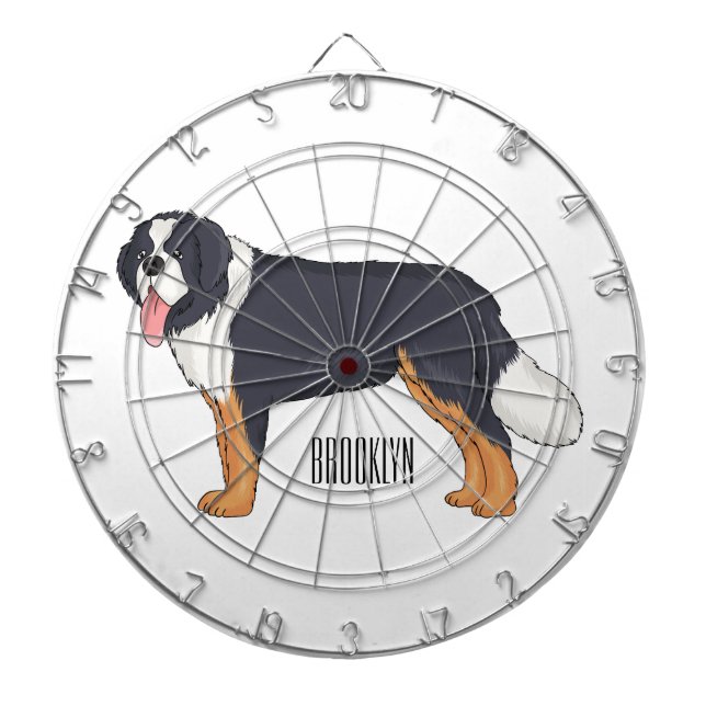 Cible De Fléchettes Bernese mountain dog cartoon illustration (Devant)
