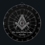 Cible De Fléchettes Black Masonic Master Mason Freemason Compass<br><div class="desc">Personalized Freemasons,  masonic black,  dartboard. Square and compass. Knights templar.</div>