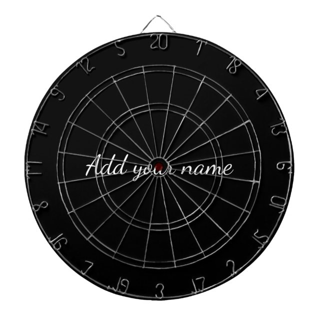 Cible De Fléchettes Black solid add name text message here throw pillo (Devant)