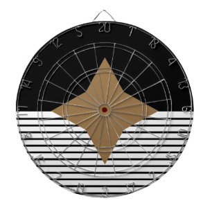 Cible De Fléchettes Black White Colorblock & Brown Diamond
