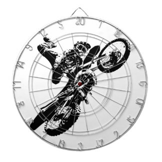 Cible De Fléchettes Black White Pop Art Motocross Motorcyle Sport