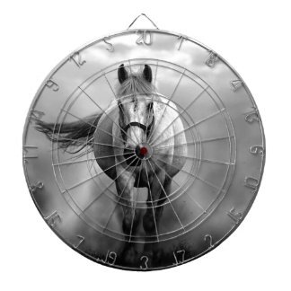 Cible De Fléchettes Black White Runse Horse Freedom