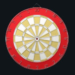 Cible de flechettes : Blanc, Ancien Or Et Rouge<br><div class="desc">Jeu De Cible de flechettes Blanc,  Vieux Or Et Rouge,  Dont 6 Fosses En Laiton</div>