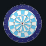 Cible de flechettes : Blanc, Bleu Léger Et Marine<br><div class="desc">Jeu De Cible de flechettes Blanc,  Bleu Clair Et De Couleur Marine,  Comprenant 6 Fosses En Laiton</div>
