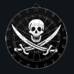 Cible De Fléchettes Blanc, Drapeau de Pirate Calico Jack, Crâne et Sab<br><div class="desc">Un grondement sourd traversa les vagues, ne provenant pas de la tempête qui se préparait à l'horizon, mais de la gorge du capitaine Jack. Ses yeux sombres, habituellement brillants de malice, avaient un éclat d'acier tandis qu'il inspectait le navire qui approchait. La "Revanche", sa goélette, penchait légèrement dans les eaux...</div>