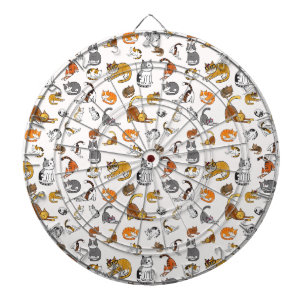 Cible De Fléchettes blanc mignon motif de chat pour amoureux de les ch