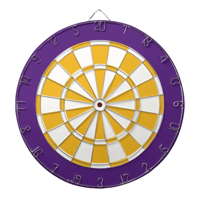 Cible de flechettes : Blanc, or, et pourpre (Devant)