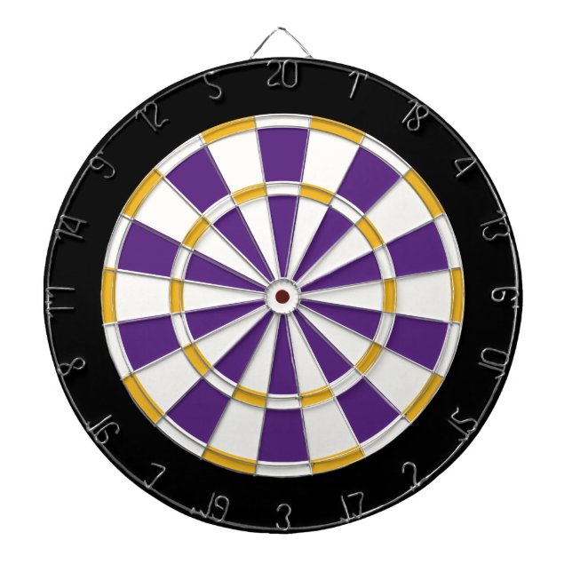 Cible De Fléchettes Blanc, Or, Violet Et Noir (Devant)