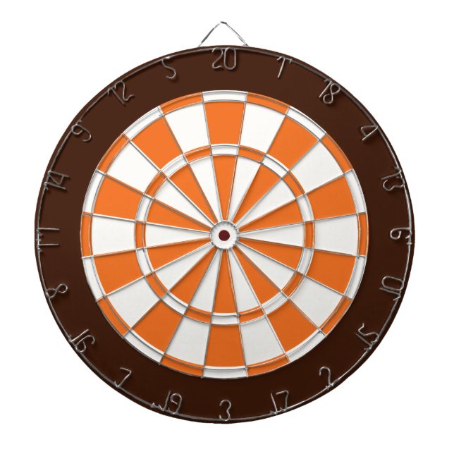 Cible de flechettes : Blanc, orange, et brun (Devant)