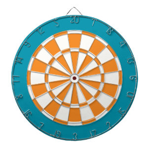 Cible de flechettes : Blanc, orange, et Teal