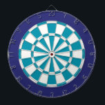 Cible de flechettes : Blanc, Turquoise Et Bleu Mar<br><div class="desc">Jeu De Cible de flechettes Blanc,  Turquoise Et Bleu Marine,  Comprenant 6 Fosses En Laiton</div>