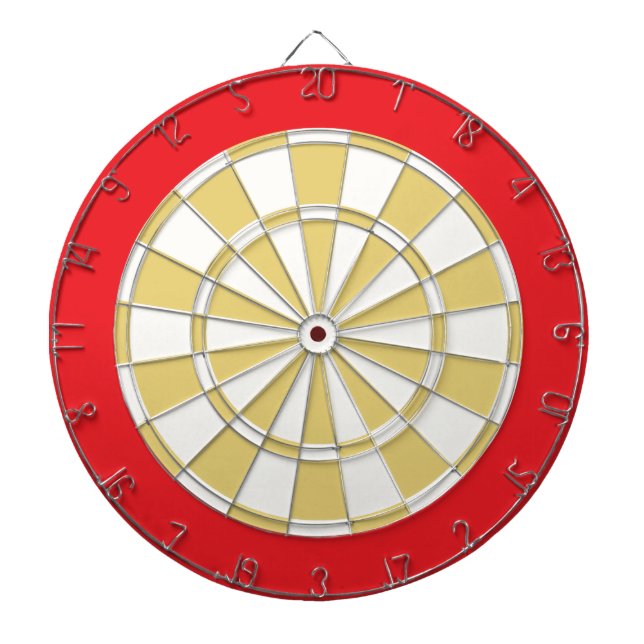 Cible de fléchettes : blanche, or vieilli et rouge (Devant)