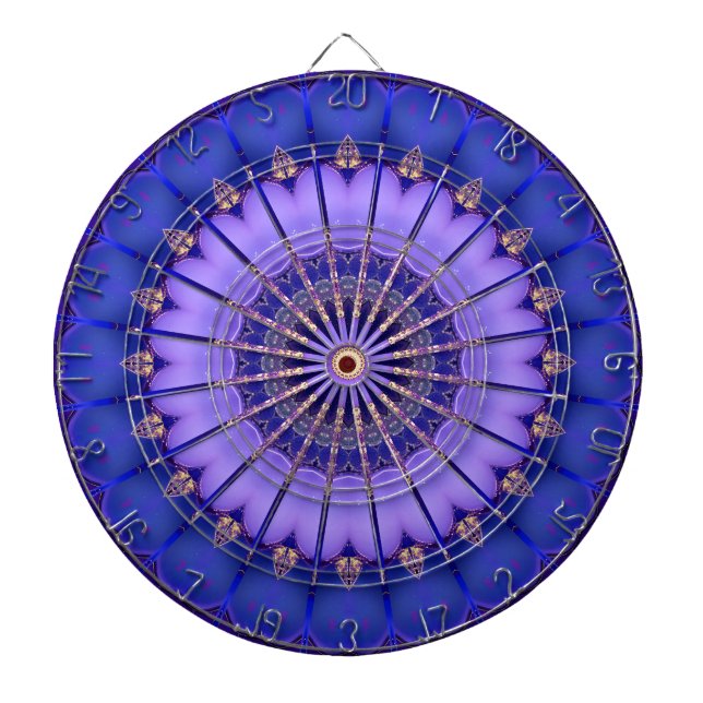 Cible De Fléchettes Bleu Gold Modern Dartboard (Devant)