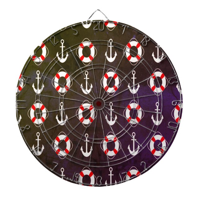 Cible De Fléchettes Bleu marine belle carte de design été (Devant)