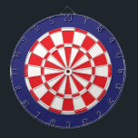 Cible de flechettes : Bleu marine blanc, rouge, et<br><div class="desc">Jeu de Cible de flechettes coloré blanc,  rouge,  et de bleu marine comprenant 6 dards en laiton</div>